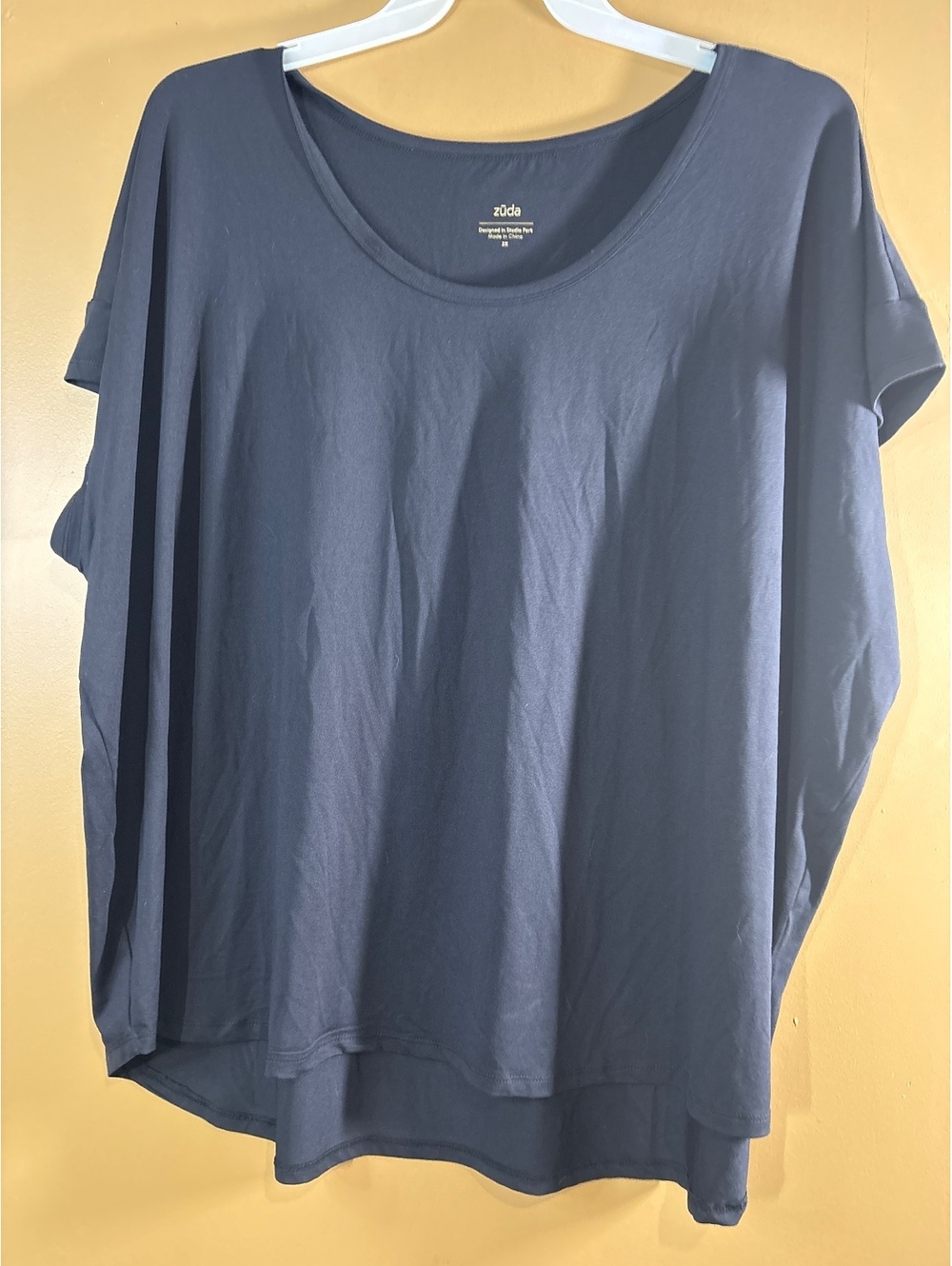 Zuda Women's Navy Blue Plus Size 2X Casual T-Shirt